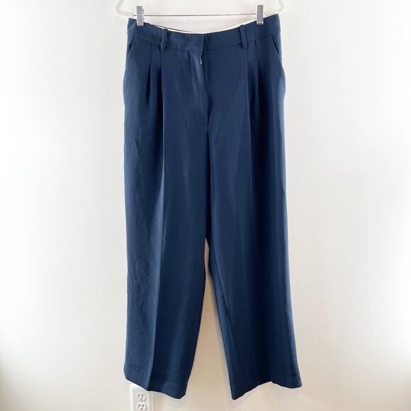 Wilfred Aritzia The Effortless Trouser Wide Leg Pants Blue 12 - Picture 3 of 9